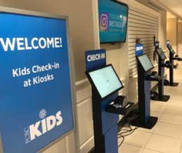 kids check-in kiosks
